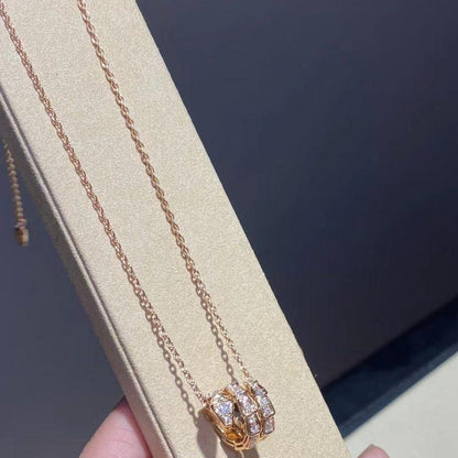 [Rose Tomorrow]SERPENTI PINK GOLD NECKLACE DOUBLE RING DIAMOND