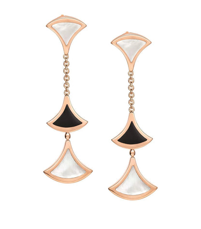 [Rose Tomorrow]DREAM EARRINGS 3 MOTIFS ONYX MOP PINK GOLD