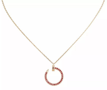 [Rose Tomorrow]JUSTE NECKLACE GOLD RED DIAMONDS