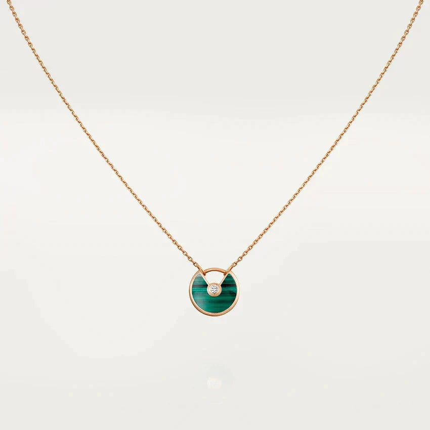 [Rose Tomorrow]AMULETTE ROSE GOLD MALACHITE NECKLACE