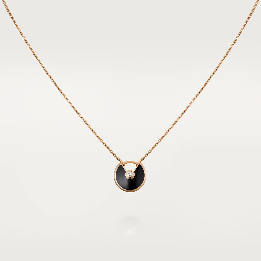 [Rose Tomorrow]AMULETTE ROSE GOLD ONYX NECKLACE