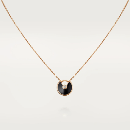 [Rose Tomorrow]AMULETTE ROSE GOLD ONYX NECKLACE