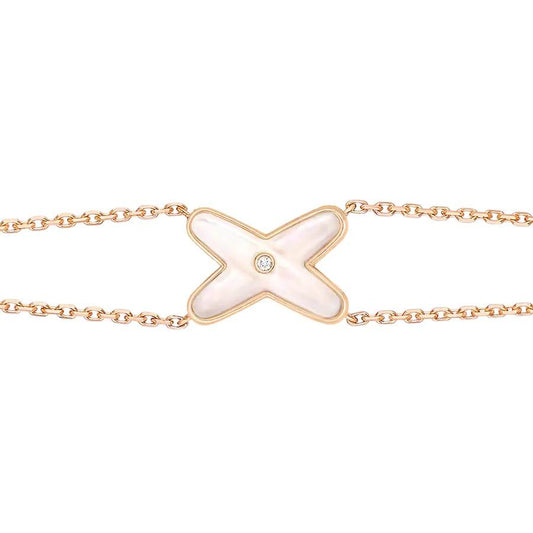 [Rose Tomorrow]JEUX BRACELET WHITE MOP PINK GOLD 1 DIAMOND