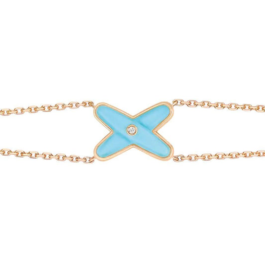 [Rose Tomorrow]JEUX BRACELET TURQUOISE PINK GOLD 1 DIAMOND