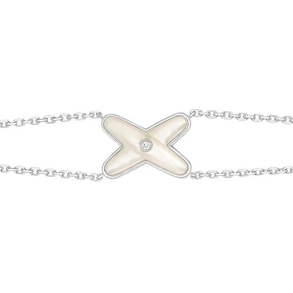 [Rose Tomorrow]JEUX BRACELET WHITE MOP SILVER 1 DIAMOND