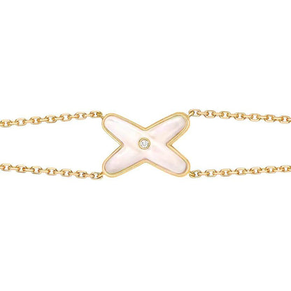 [Rose Tomorrow]JEUX BRACELET WHITE MOP GOLD 1 DIAMOND