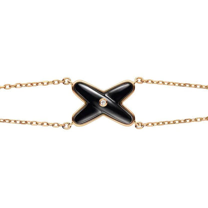 [Rose Tomorrow]JEUX BRACELET ONYX PINK GOLD 1 DIAMOND