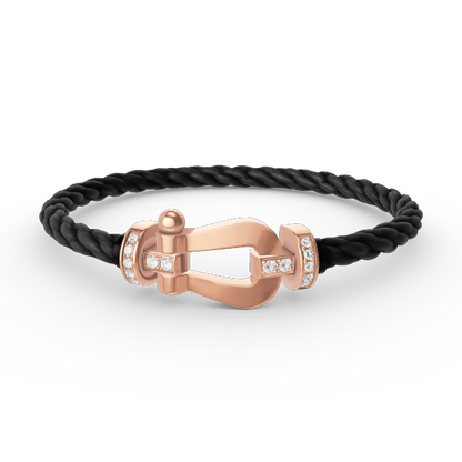 [Rose Tomorrow]FORCE LARGE HORSESHOE HALF DIAMOND BRACELET ROSE GOLD