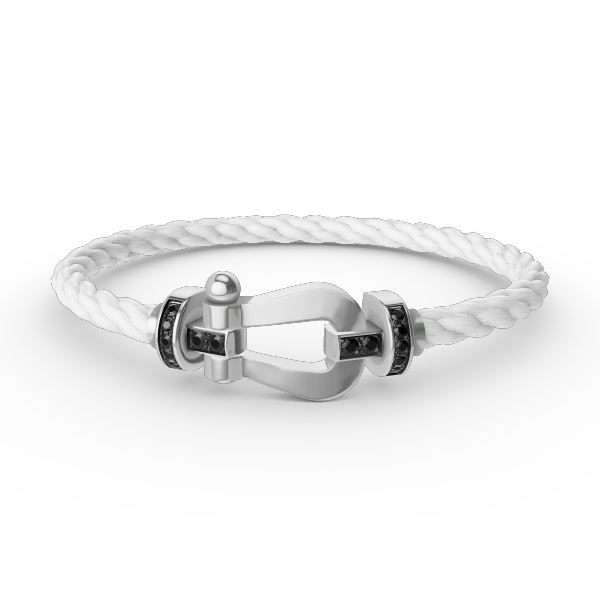 [Rose Tomorrow]FORCE LARGE HORSESHOE BLACK DIAMOND BRACELET SILVER