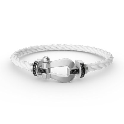 [Rose Tomorrow]FORCE LARGE HORSESHOE BLACK DIAMOND BRACELET SILVER