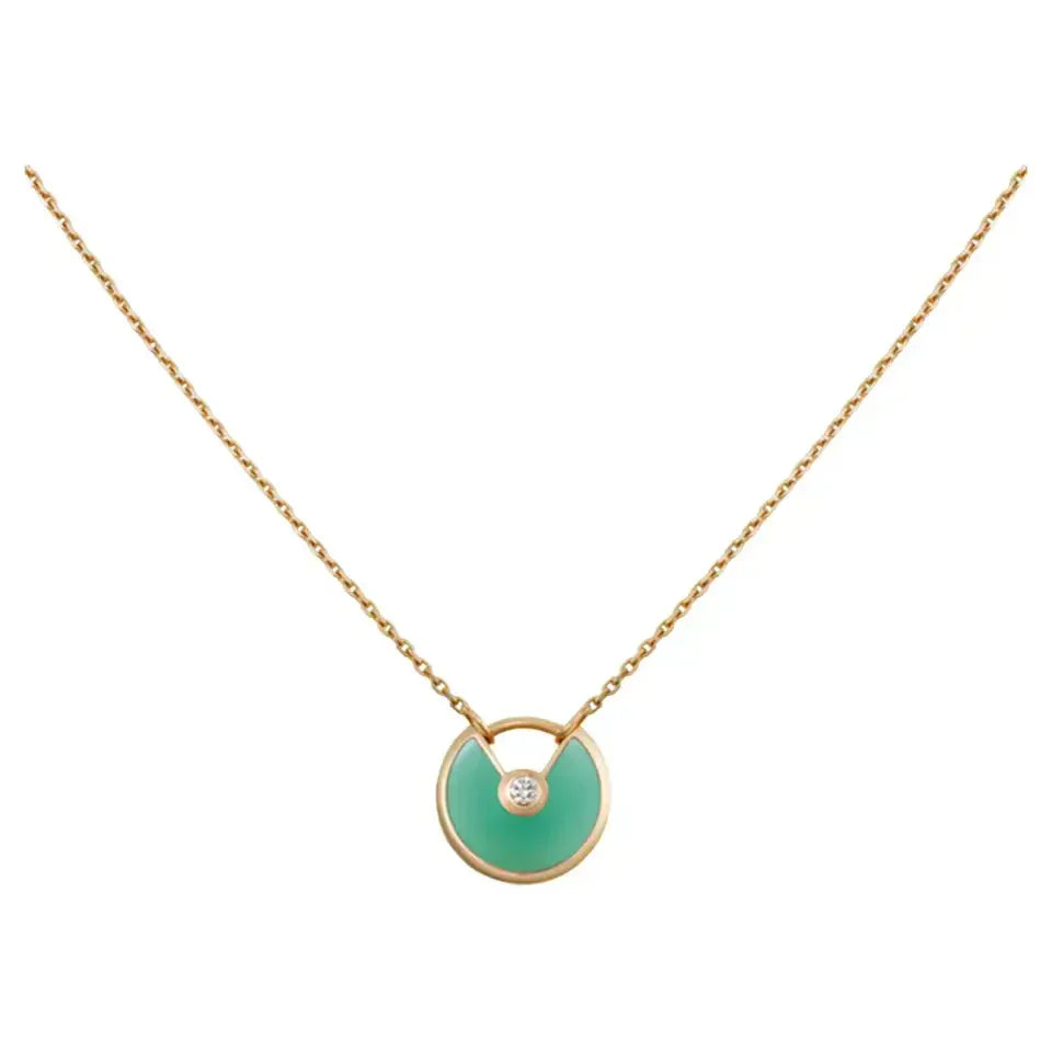 [Rose Tomorrow]AMULETTE GOLD MALACHITE NECKLACE