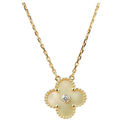 [Rose Tomorrow]CLOVER 15MM DIAMOND GOLD MOTHER OF PEARL NECKLACE