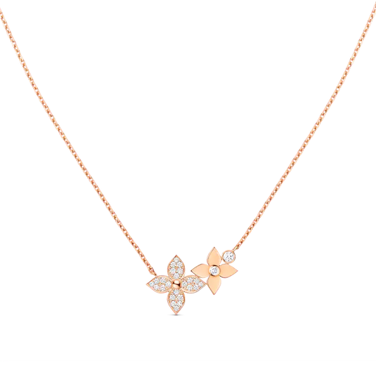 [Rose Tomorrow]STAR BLOSSOM NECKLACE PINK GOLD DIAMONDS