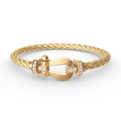 [Rose Tomorrow]FORCE LARGE HORSESHOE HALF DIAMOND BRACELET GOLD