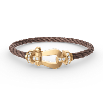 [Rose Tomorrow]FORCE LARGE HORSESHOE HALF DIAMOND BRACELET GOLD