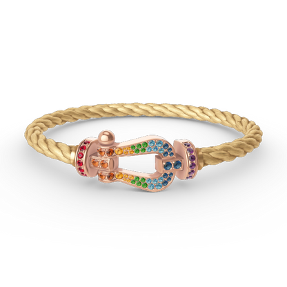 [Rose Tomorrow]FORCE LARGE HORSESHOE  COLORED DIAMOND BRACELET ROSE GOLD