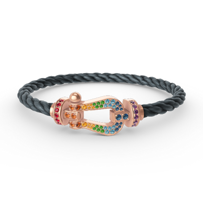 [Rose Tomorrow]FORCE LARGE HORSESHOE  COLORED DIAMOND BRACELET ROSE GOLD