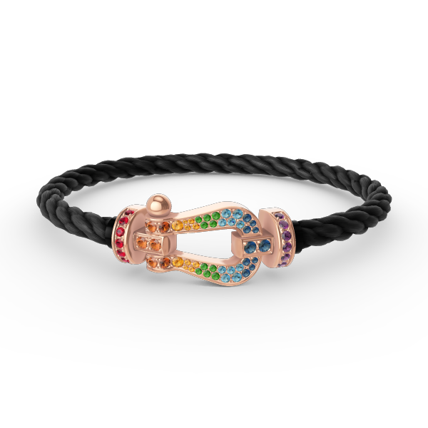 [Rose Tomorrow]FORCE LARGE HORSESHOE  COLORED DIAMOND BRACELET ROSE GOLD