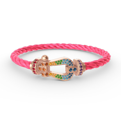 [Rose Tomorrow]FORCE LARGE HORSESHOE  COLORED DIAMOND BRACELET ROSE GOLD