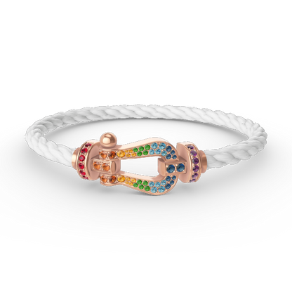 [Rose Tomorrow]FORCE LARGE HORSESHOE  COLORED DIAMOND BRACELET ROSE GOLD