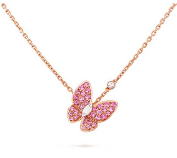 [Rose Tomorrow]BUTTERFLY RED DIAMOND ROSE GOLD NECKLACE