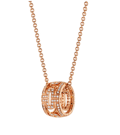 [Rose Tomorrow]PARENTESI NECKLACE PINK GOLD DIAMOND