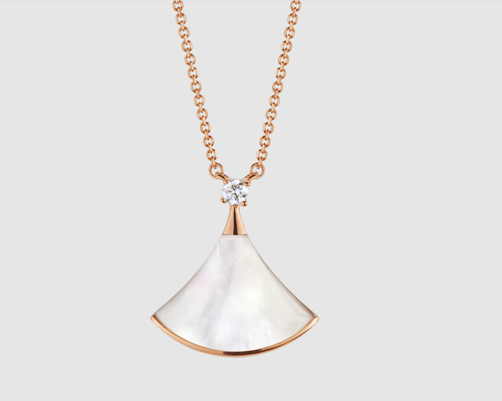 [Rose Tomorrow]DREAM NECKLACE WHITE MOP PINK GOLD 1 DIAMOND