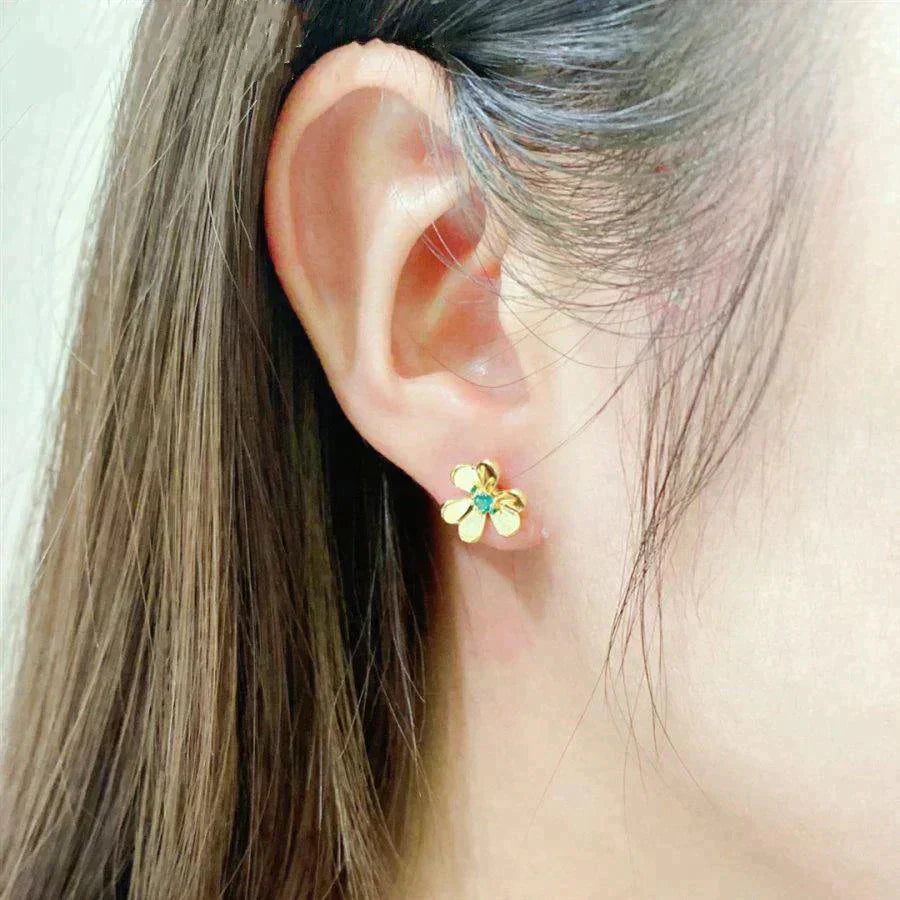 [Rose Tomorrow]FRIVOLE  FLOWER MALACHITE EARRINGS