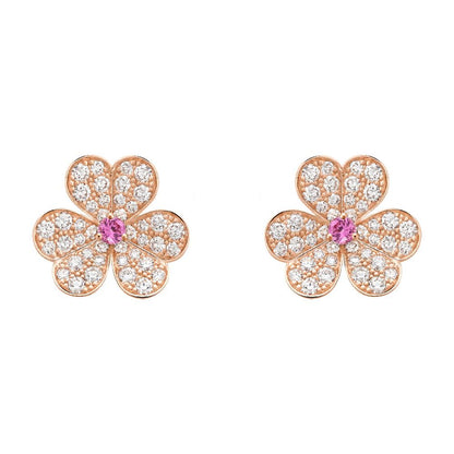 [Rose Tomorrow]FRIVOLE PINK GOLD FLOWER DIAMOND EARRINGS