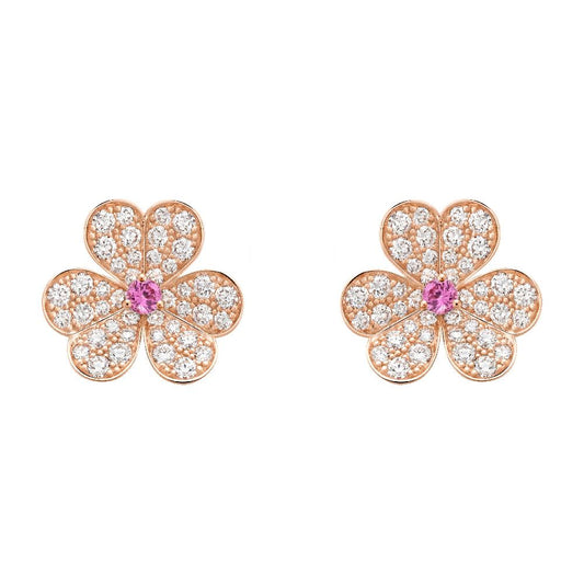 [Rose Tomorrow]FRIVOLE PINK GOLD FLOWER DIAMOND EARRINGS