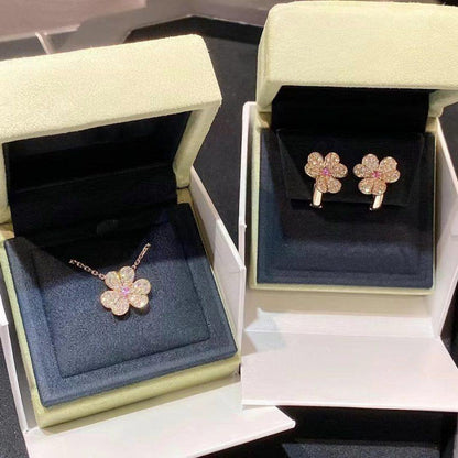 [Rose Tomorrow]FRIVOLE PINK GOLD FLOWER DIAMOND EARRINGS