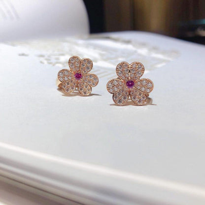 [Rose Tomorrow]FRIVOLE PINK GOLD FLOWER DIAMOND EARRINGS