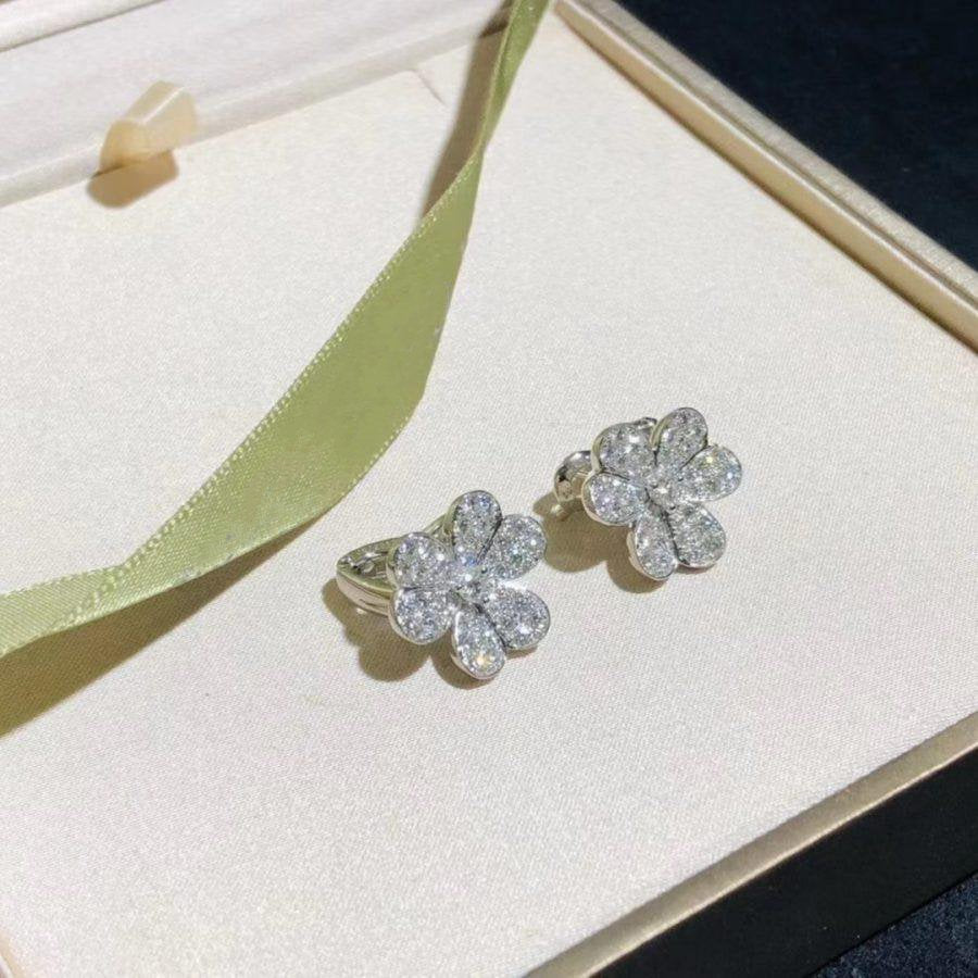 [Rose Tomorrow]FRIVOLE SILVER FLOWER DIAMOND EARRINGS