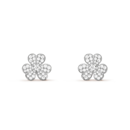 [Rose Tomorrow]FRIVOLE SILVER FLOWER DIAMOND EARRINGS