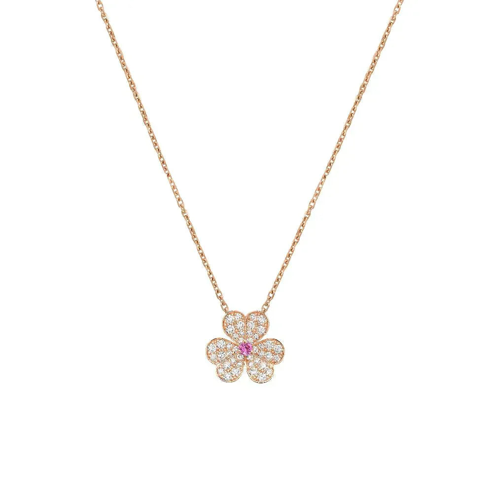 [Rose Tomorrow]FRIVOLE ROSE GOLD FLOWER DIAMOND NECKLACE