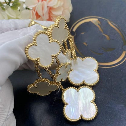 [Rose Tomorrow]CLOVER EARRINGS WHITE MOP 4 MOTIFS GOLD