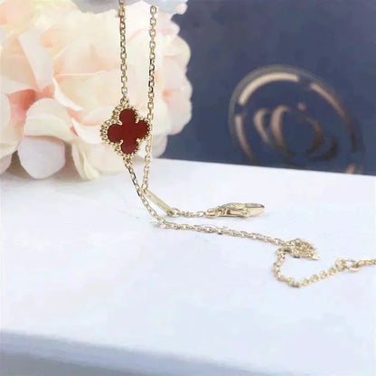 [Rose Tomorrow]CLOVER  CARNELIAN SINGLE FLOWER BRACELET