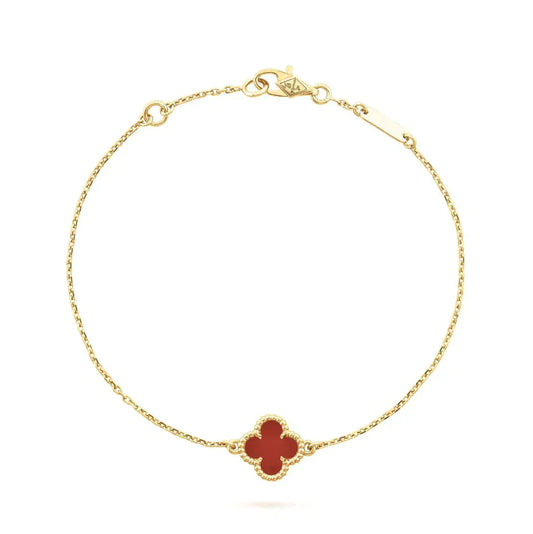 [Rose Tomorrow]CLOVER  CARNELIAN SINGLE FLOWER BRACELET