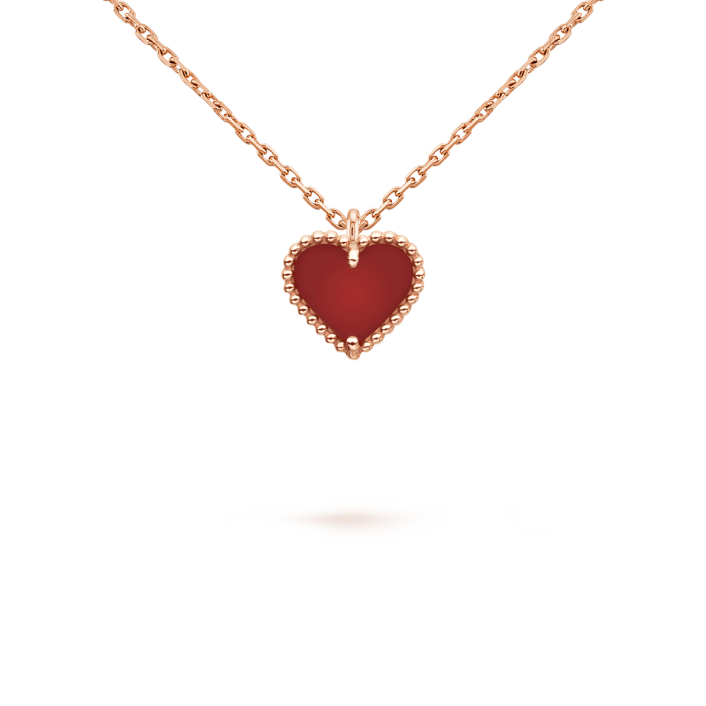 [Rose Tomorrow]SWEET CLOVER CARNELIAN HEART NECKLACE