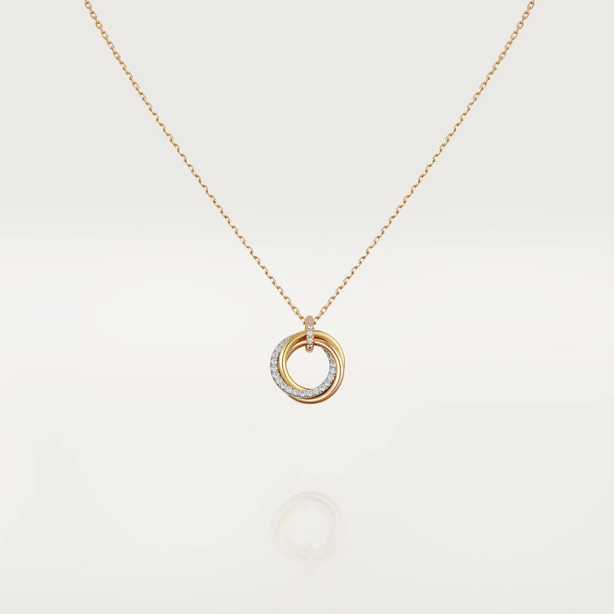 [Rose Tomorrow]TRINITY NECKLACE SILVER GOLD PINK GOLD DIAMONDS