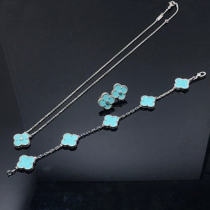 [Rose Tomorrow]CLOVER 1 DIAMOND BLUE SKY SILVER EARRINGS