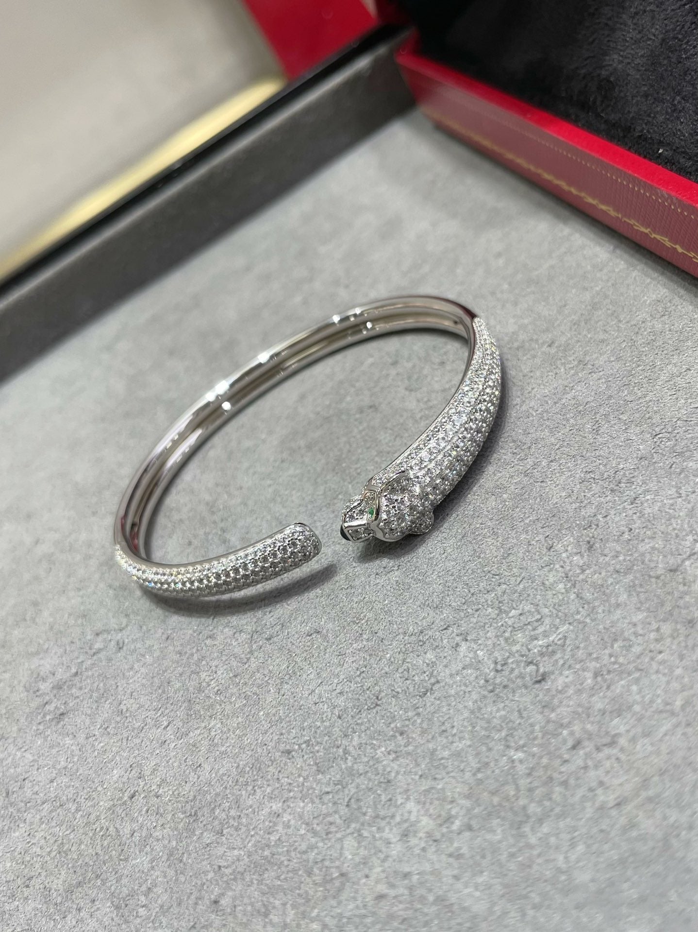 [Rose Tomorrow]PANTHERE FULL DIAMOND OPEN BRACELET