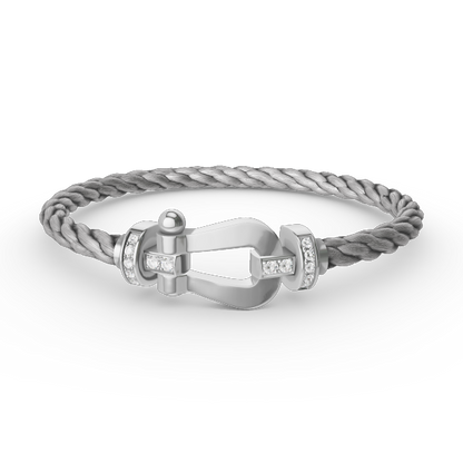 [Rose Tomorrow]FORCE LARGE HORSESHOE HALF DIAMOND BRACELET SILVER