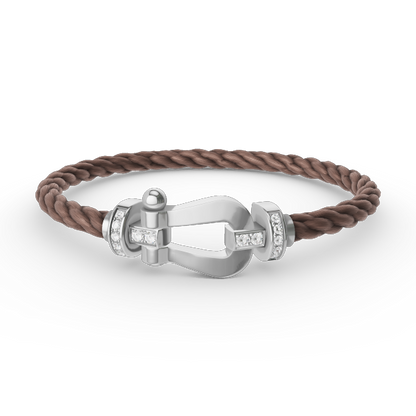 [Rose Tomorrow]FORCE LARGE HORSESHOE HALF DIAMOND BRACELET SILVER